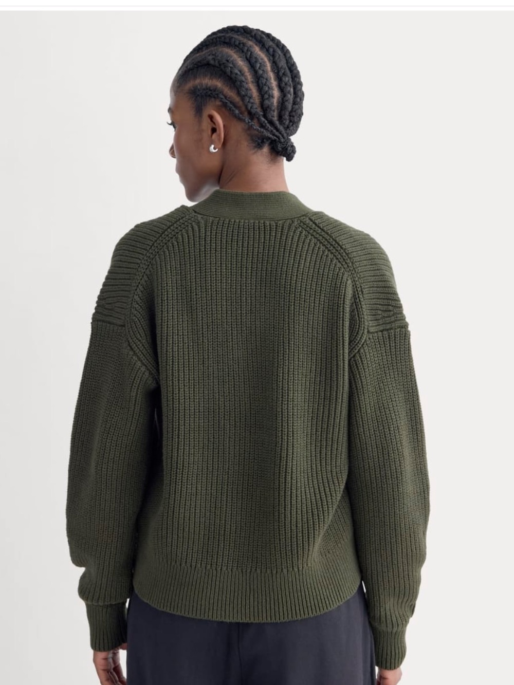 Everlane the boxy cardigan in everyday cotton green chunky knit size M new - Picture 3 of 9